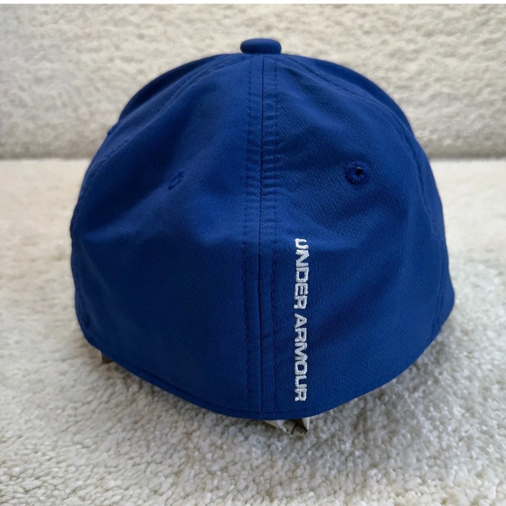 Under Armour Youth S/M Hat Blue Lime Green Striped Stretch Fit Cap‎ Sporty Kid
